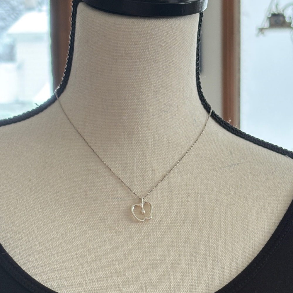 Tiffany & Co. Else Peretti Apple 15mm Necklace Pendant Sterling Silver 16" - Picture 12 of 14